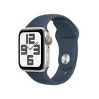 Apple Watch SE GPS + Cellular Cassa 40mm in Alluminio Argento con Cinturino Sport Blu Tempesta - S/M