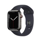 Apple Watch Series 7 GPS + Cellular 45 mm in acciaio inossidabile color grafite con Cinturino Sport mezzanotte CONFEZIONE APERTA