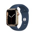 Apple Watch Series 7 GPS + Cellular 45 mm in acciaio inossidabile color Oro con Cinturino Sport Blu Abisso