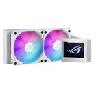 Asus ROG Ryujin III 240 ARGB Dispositivo di raffreddamento a liquido all-in-one, Cooler CPU con LCD da 3,5", Pompa Asetek 8a generazione, Ventole del radiatore ROG ARGB da 120 mm, Daisy Chain, Bianco