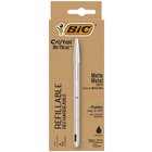 Bic Cristal Re'New, Penna Ricaricabile Nera a Sfera, Fusto in Metallo (Punta 1mm), Confezione 1 Penna + 2 Ricariche