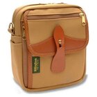 Billingham Borsello Pola Tela Khaki/Bordi Cuoio marrone chiaro + finiture ottone