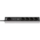 BRENNENSTUHL 1159780615 prolunghe e multiple 1,5 m 5 presa(e) AC Interno Nero, Grigio