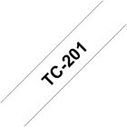 Brother GLOSS LAMINATED LABELLING TAPE - 12MM, BLACK/WHITE TC201