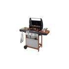 Campingaz 4 Series Woody LX Barbecue Zona Cottura Gas 9600 W Nero, Marrone, Acciaio inossidabile