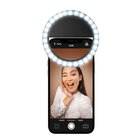 Cellular Line Selfie Ring Pocket - Universale Anello Led a clip a luminosità regolabile Nero