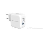 CONCEPTRONIC ALTHEA17W Caricabatterie per dispositivi mobili Universale Bianco AC Ricarica rapida Interno