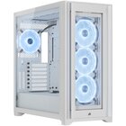 Corsair iCUE 5000X RGB QL Edition Tempered Glass Mid-Tower Smart Case, True White
