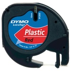 Dymo LT in Plastica Nero su Rosso 12 mm x 4 m