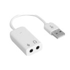 Empire Media USB-135 USB Type-A 3.5mm Stereo Jack Output, 3.5mm Mic Jack Input Bianco