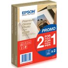 Epson 2x 40 Premium Glossy Photo Paper 10x15 cm, 255 g