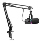 Feelworld Microfono dinamico per podcast PM1 + Braccio per microfono Feelworld AMS1 nero