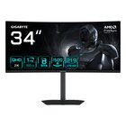 GigaByte GS34WQCA Monitor Gaming Curvo 34" WQHD – 3440 x 1440, 1500R, 120Hz, 1ms, 300 cd/m², FreeSync Premium, HDR Ready, HDMI 2.0, DisplayPort 1.4
