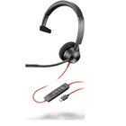 HP POLY Blackwire 3310 Monaural USB-C Headset +USB-C/A Adapter