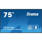 IIyama LH7565UHSB-B1 Design chiosco 189,2 cm (74.5") LED Wi-Fi 800 cd/m² 4K Ultra HD Nero Processore integrato Android 11 24/7