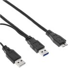 InLine Cavo USB 3.0 Sdoppiato, Y Form, 2x A maschio/Micro B maschio, 2m
