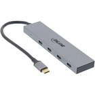InLine USB 3.2 Gen.2 Hub (10Gb/s), 4 porte USB-C, OTG, custodia in allumi