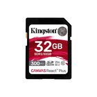 Kingston Canvas React Plus 32 GB V90 SD UHS-II Classe 10 300 MB/s in lettura 260MB/s in scrittura