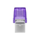 Kingston MicroDuo 3C USB 256 GB 3.2 Gen 1 Acciaio inossidabile, Porpora