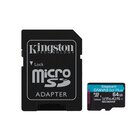 Kingston microSDXC Canvas Go Plus Gen4 200MB/s A2 U3 V3 64 GB + adattatore