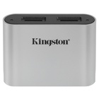 Kingston Technology Workflow microSD Reader lettore di schede USB 3.2 Gen 1 (3.1 Gen 1) Type-C Nero, Argento