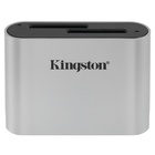 Kingston Technology Workflow SD Reader lettore di schede USB 3.2 Gen 1 (3.1 Gen 1) Nero, Argento