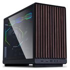 Lian Li DAN Cases A3-mATX Wood Edition Case per PC, Vetro temperato, Micro-ATX - Noce, Nero