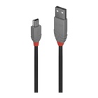LINDY 36725 cavo USB 5 m USB A Mini-USB B Maschio Nero