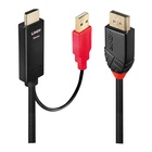 LINDY 41424 DisplayPort HDMI-A + USB-A Nero
