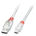 LINDY 41781 cavo USB 0,5 m 2.0 USB A Mini-USB B Trasparente