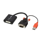 LINDY VGA - DVI-D 0,2 m VGA (D-Sub) + USB Nero, Arancione