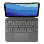 Logitech Combo Touch Custodia con Tastiera per iPad Pro 11 pollici (1a, 2a, 3a gen - 2018, 2020, 2021) - Tastiera Retroilluminata Rimovibile, Trackpad, Smart Connector - Grigio