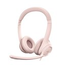 Logitech H390 USB Rosa Con audio digitale ottimizzato e controlli sul cavo