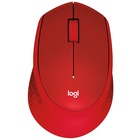 Logitech M330 Silent Plus Wireless Ottico 1000DPI Mano destra Rosso