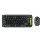 Logitech POP Icon Combo tastiera Mouse incluso Universale Bluetooth QWERTY Indiano Grafite, Verde