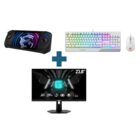 MSI Claw A1M-243IT Core Ultra 5 135H 16GB 512GB 7" FULLHD 120Hz Windows 11 Home + Vigor GK30 Combo White tastiera Mouse incluso USB QWERTY Italiano Bianco + MAG 244F Monitor PC 59,9 cm (23.6") 1920 x 1080 Pixel Full HD LCD Nero