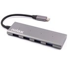 Nilox HUB USB-C TO 4 USB 3.0 USB 3.2 Gen 1 Type-C 5000 Mbit/s Alluminio