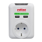 Nilox ROLINE Power Wall Outlet, 2x USB Charger adattatore e invertitore Bianco
