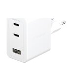 PanzerGlass empower™ by ® Turbo 70W Caricatore Multiplo incl. 2 x USB-C + USB-A | EU Plug | Bianco Argento