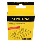 Patona Carica Batterie Dual LCD USB per Olympus OM-1 BLX-1