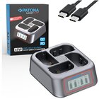 Patona Caricabatteria Platinum USB-C PD QC 4 Postazioni FAST CHARGER per NP-FW50 con cavo usb-c