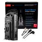 Patona Caricabatterie Platinum a 2 canali per V-mount 6A*2 USB-C:PD100W out incluso cavo XLR a 4 pin