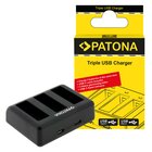 Patona Caricabatterie triplo per DJI Osmo Action 3 4 e 5