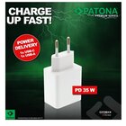 Patona PATONA PREMIUM PD36W ADAPTER 5V/3A 9V/2A 12V/1.5A 1XUSB-C 1XUSB-A PD3.0 QC3.0 BIANCO