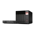 QNAP TS-473A + QSW-1105-5T Bundle Pack NAS Tower Ryzen Embedded V1500B 8 GB DDR4 QNAP Turbo System Nero