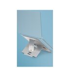 R-GO TOOLS Supporto per laptop R-Go Riser Flexible, supporto per laptop pieghevole e regolabile, in alluminio Hylite, argento