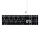 Satechi Slim W3 tastiera Casa USB QWERTZ Tedesco Nero, Grigio