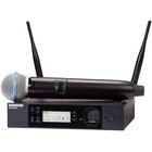 Shure GLXD24R+/B58 Microfono wireless professionale per chiesa, karaoke e voci con batteria 12 ore e raggio 30m