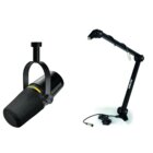 Shure MV7+ Microfono + A/26 BK Asta Regolabile Broadcast con cavo 5 metri con connettori XLR