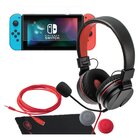 Snakebyte Gamer: Kit S Cuffia con Microfono Removibile Connessione con cavo 3.5 mm Nero, Rosso